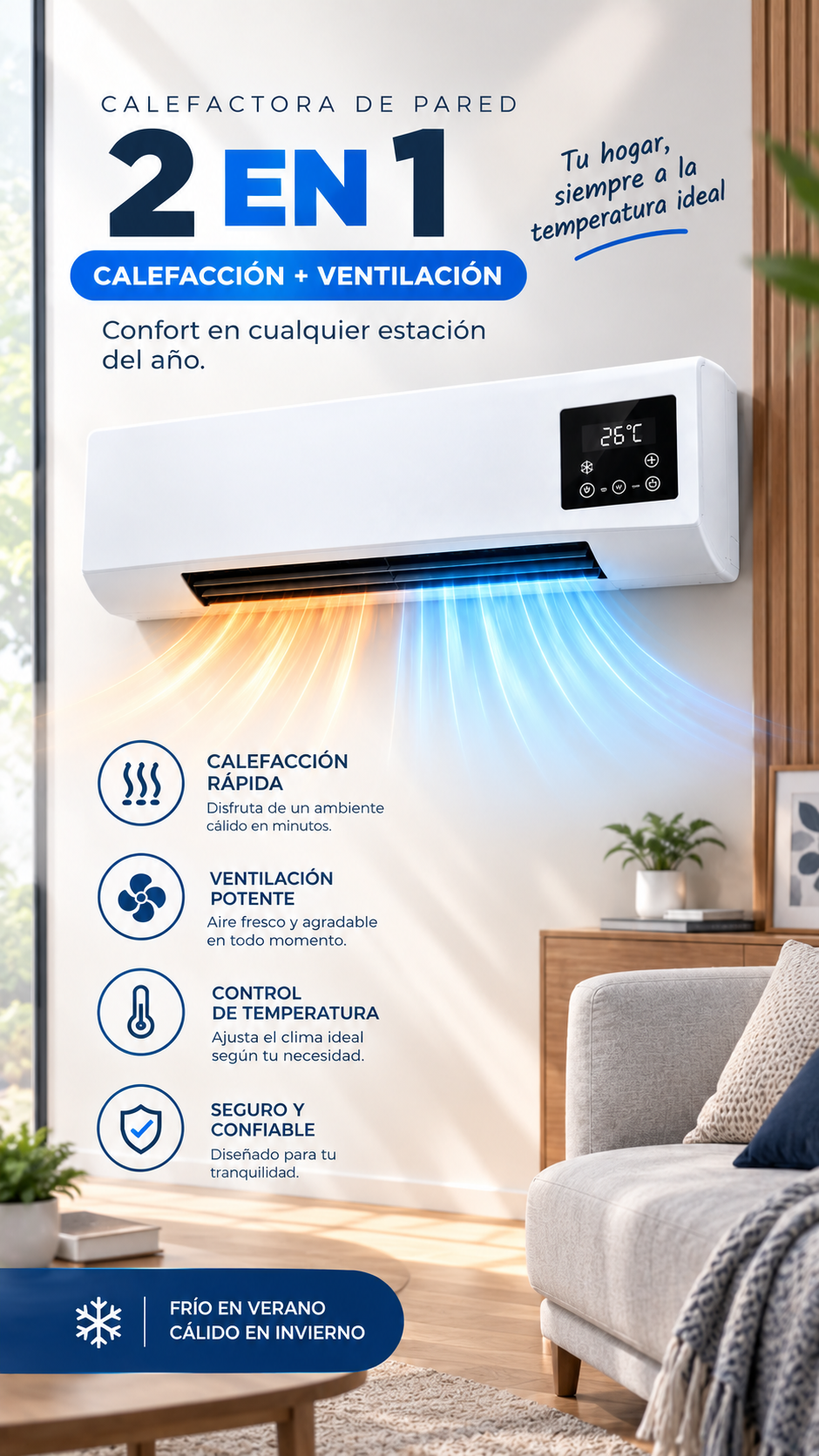 Calefactor y Ventilador 2 en 1
